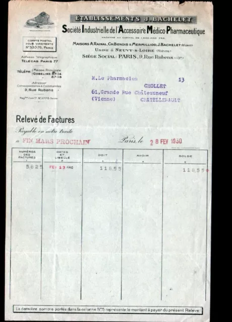 Paris (Xiii°) Neuvy-Sur-Loire Factory 58 / Pharmacy Accessories "Bachelet"