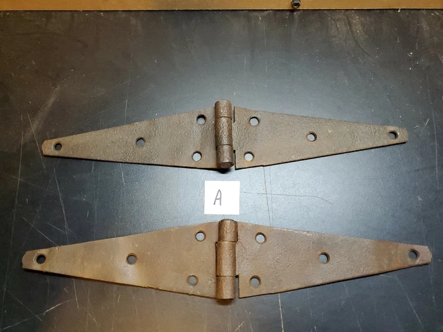 Rusty Vintage Barn Door Hinges 16 1/2 inches FREE SHIPPING