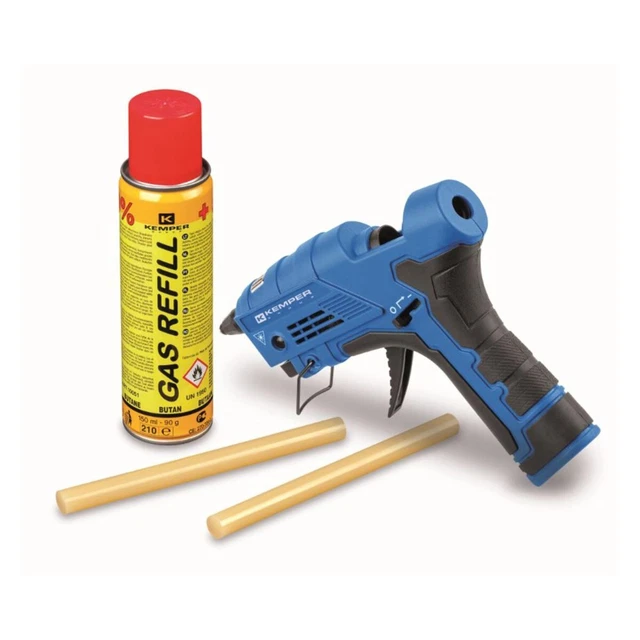 Pistolet à colle à gaz rechargeable 41.6W Allumage piézo + 2 Bâtons de colle Ø 1 Pistolet à colle à gaz rechargeable 41.6W Allumage piézo + 2 Bâtons de colle Ø 1
