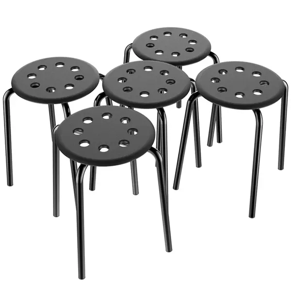 5 x Plastic Bar Stacking Stools for Kids Students Classroom Home Kitchen Garden