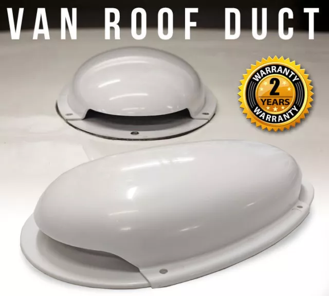 Low Profile White Roof Air Duct Vent Caravan Ventilator Horsebox Dog Van Bus 4X4