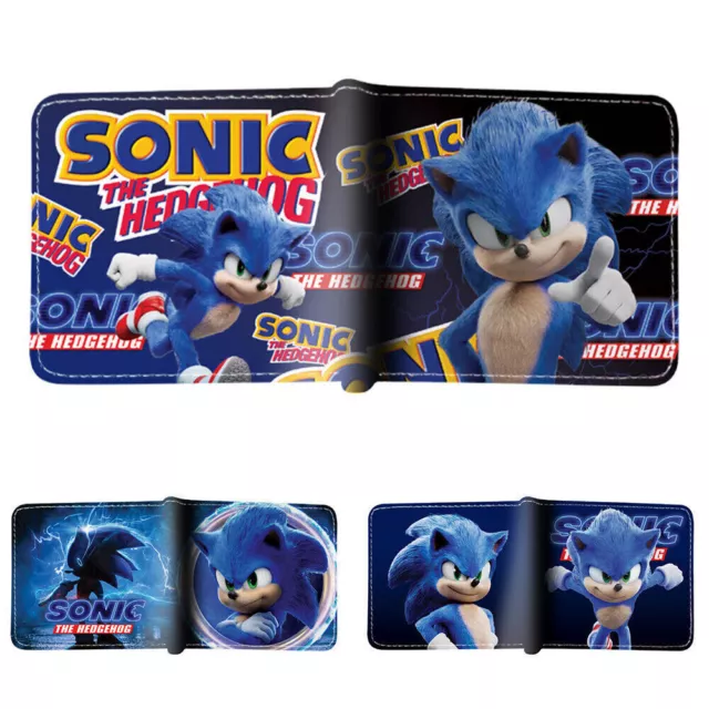 Multiple Pockets Wallets Sonic The Hedgehog Wallet Coin Bag ID Card Kids Gifts .
