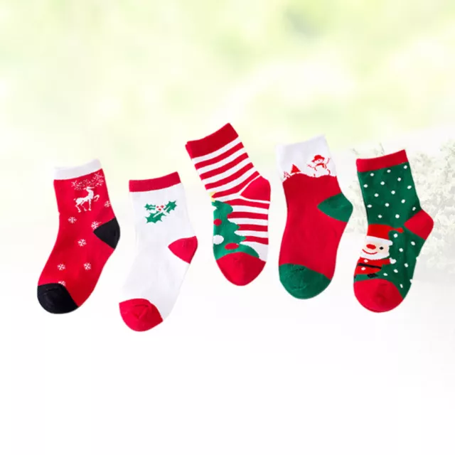 5 Pairs Funny Christmas Socks for Kids Children Cotton Baby Boy 2