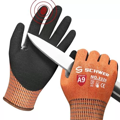 Schwer Highest Level Cut Resistant Work Gloves for Extreme Protection, ANSI A...