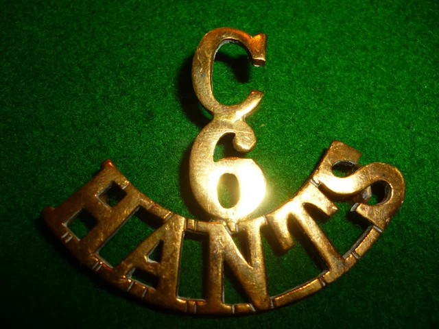 C / 6 / HANTS Brass Shoulder Title, 6th Battalion Hampshire Regiment Cadet Bn.