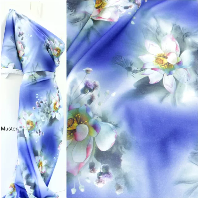 13,90 €/m , Scuba, Crepe 145 cm breit , Jersey , Lotus, Royalblau
