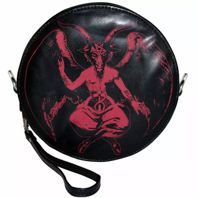 Kreepsville 666 Baphomet Wristlet Satanic Wiccan Spiritual Gothic Purse BGWBR