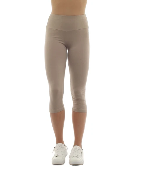 FEMMES CAPRI 3 4 Legging Haute Couleur Pantacourt Leggings Coton