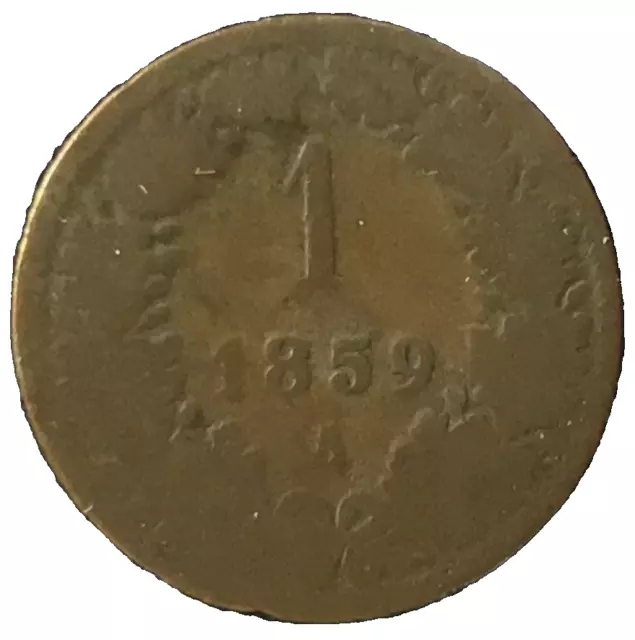 AUSTRIAN EMPIRE 🇦🇹 ONE KREUZER COIN 1859 A EMPEROR FRANZ JOSEPH copper 3.15 g