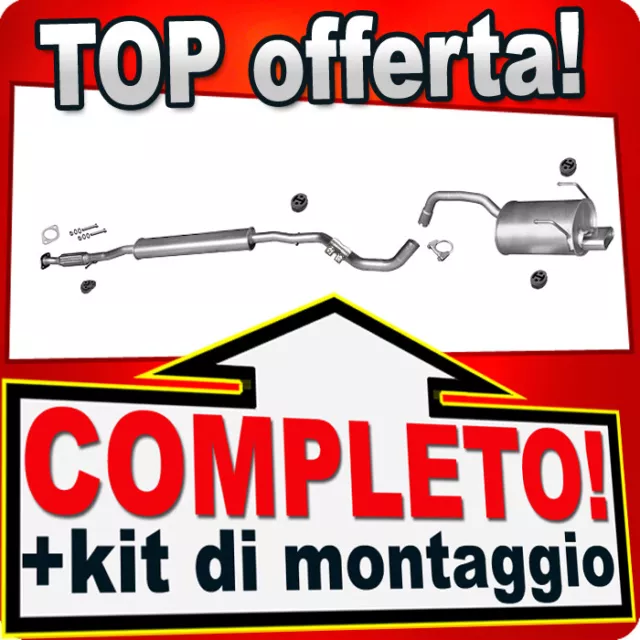 Scarico Completo per FIAT PANDA II (169) 1.4 100PS con CHROM Tubo Marmitta