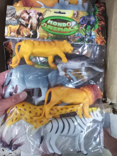 Kit Juego Animales Le Grandi Ferrari Leone Tigre Juguete de Plástico Savana