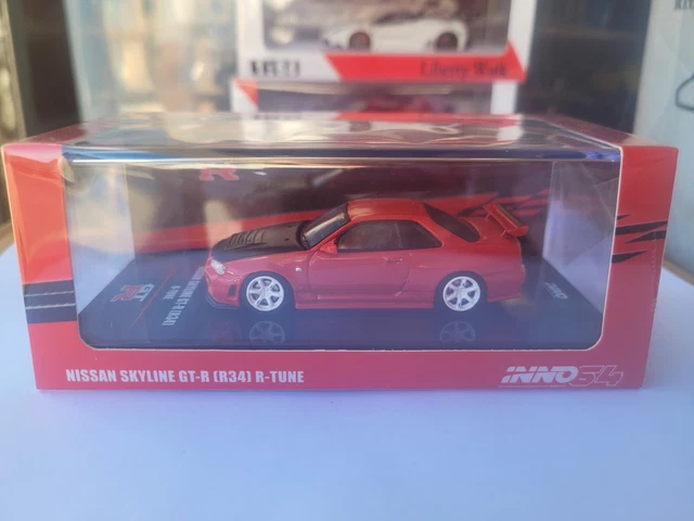 INNO64 NISSAN SKYLINE Gtr R Tune R34 [Active Red ] Mint Vhtf 1:64 Scale ...