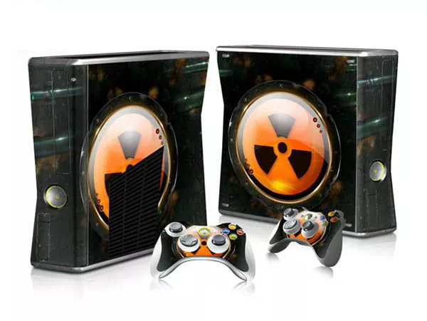 XBOX 360 Slim Skin Design Foils Aufkleber Schutzfolie Set - Nuclear Motiv