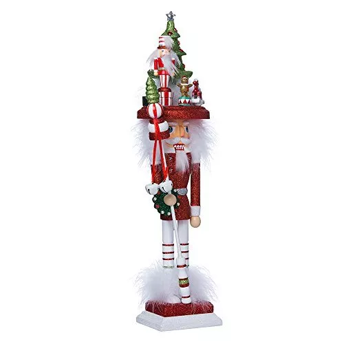 Kurt Adler Hollywood Christmas Tree Hat Wood Nutcracker 18 Inch Multicolor