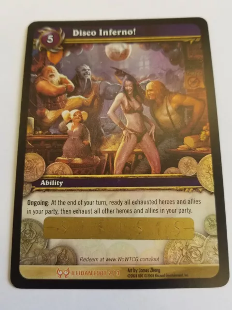 World of Warcraft Disco Inferno! LOOT Card  Unused NEW  toy rest L@@K!