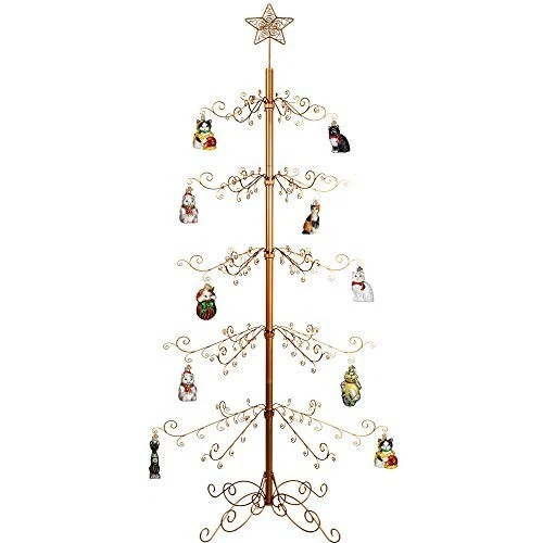 Ornament Display Tree Stand Metal Christmas Wrought Iron Wire Hanging Hook Hange