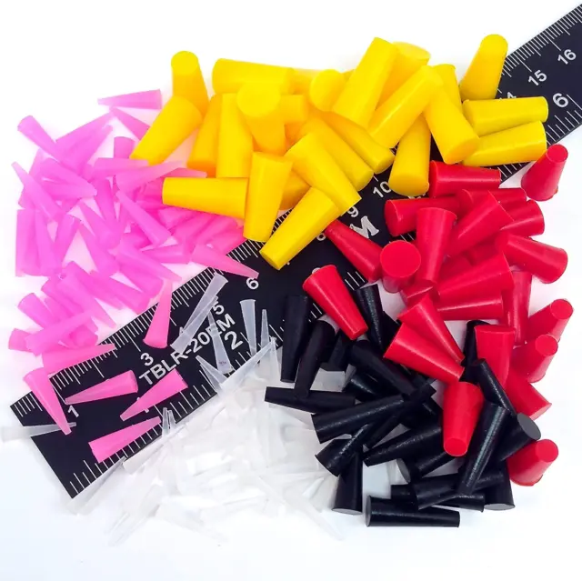 175 Piece Powder Coating Plugs High Temp Silicone Rubber Tapered Stopper Kit