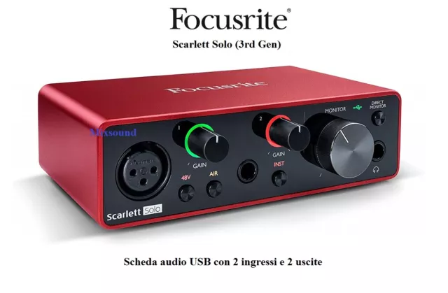 FOCUSRITE Scarlett Solo 3rd Gen Scheda Interfaccia Audio MIDI USB 2in - 2out