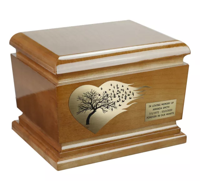 En Bois Crémation Cendres Urne pour Adulte Unique Mémorial Cercueil Enterrement