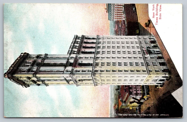 NEW YORK TIMES Building Side View NY DB Postcard Vtg Posted 1908 £2.36 ...