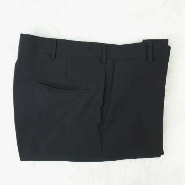 Vintage Tailor's Bench Black Wool Pants  36 x 31  Flat Front