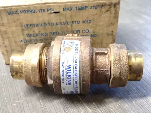 Zurn Wilkins Model 750A Backflow Preventer Intermediate Atmospheric Vent #738