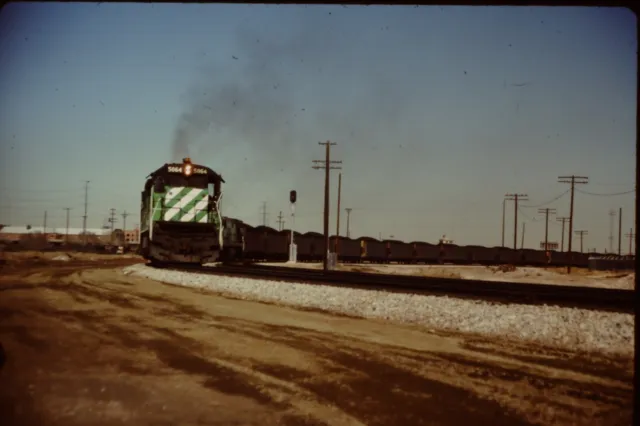 Original Kodachrome Railroad Slide Burlington Northern BN Coal Train