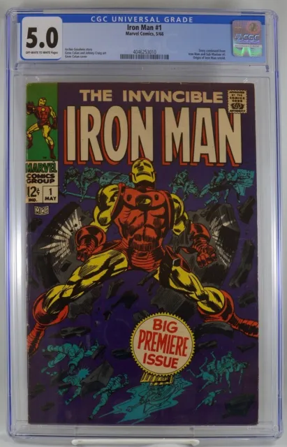Iron Man #1 cgc 5.0 1968 Marvel origin Iron Man retold