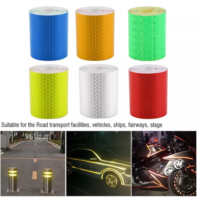 1m*5cm Car Reflective Self-adhesive Safety Warning Tape Roll Film Sticker_aa 2