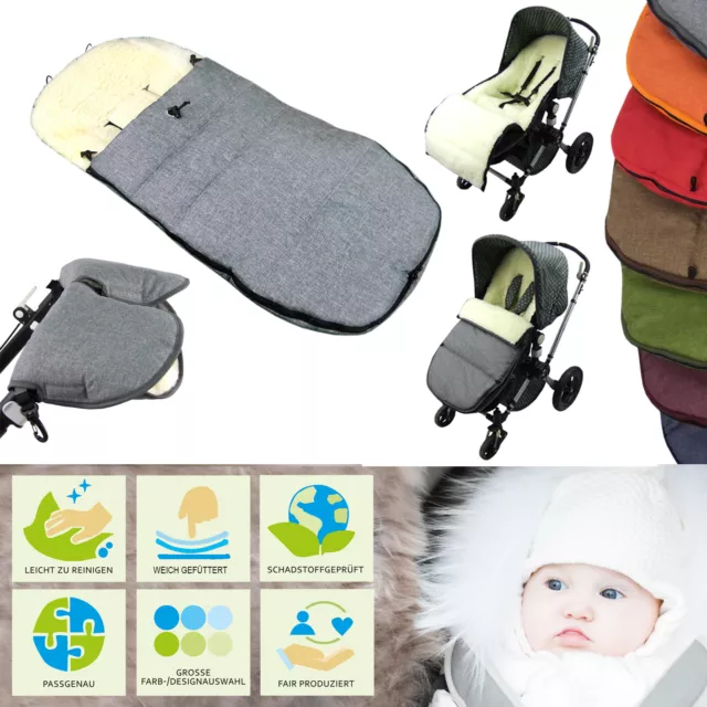 Bambiniwelt Combi Hiver Manchon + Chancelière pour Bugaboo Poussette Laine (