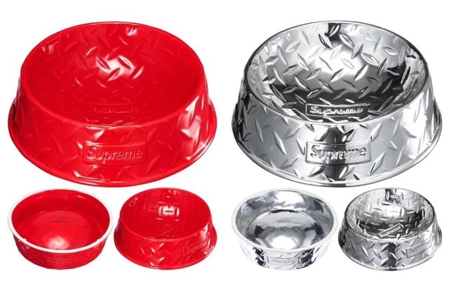 初回限定】 supreme diamond plate dog bowl silver | paraco.ge