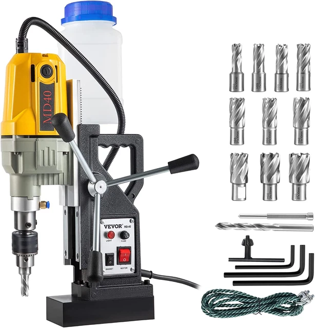 Magnetic Drill, 1100W 1.57" Boring Diameter, 2697Lbf/12000N Portable Electric Ma