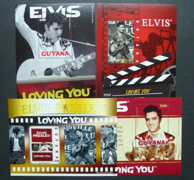 Guyana 2010 Elvis Presley Musik Sänger Music Singer Block 827-830 Postfrisch MNH