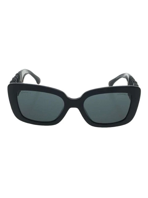 CHANEL #273 Sunglasses Plastic gray black Women's