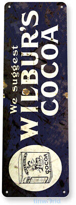 TIN SIGN Wilbur's Cocoa Chocolate Rustic Retro Chocolate Sign Decor B536