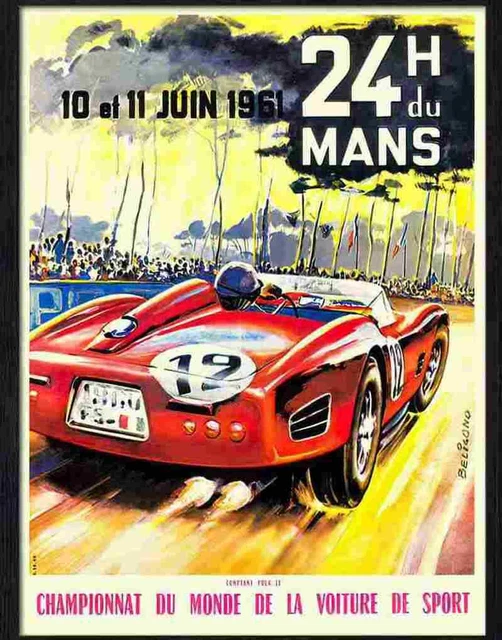 Advert Photo le mans 24 hour racing poster 1961