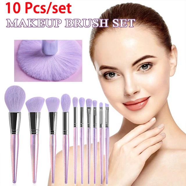 Set Di Pennelli Per Trucco Da 10 Pezzi Ombretto In Polvere Sopracciglia ★