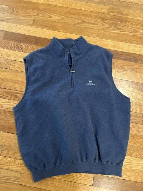 The cliffs golf Club Carnoustie Vest Lined 1/4 Zip Blue XL Sleeveless Pullover