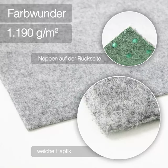 Kunstrasen Rasenteppich 1190g/m² | Farbwunder Pro Grau | Kunstrasenteppich