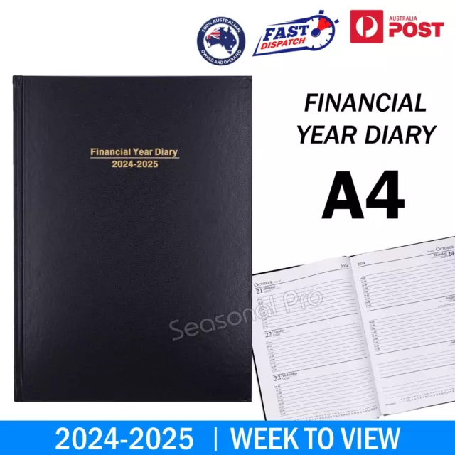 2024 2025 Financial Year Diary Week To View A4 Hard Cover Week To A Page Planner