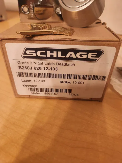 Schlage Primus B250j 626 Gate Lock Deadbolt High Security Key