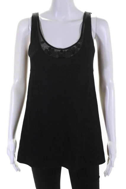 Rebecca Taylor Womens Sequin Wool Empire Waist Blouse Black Size 0 LL19LL
