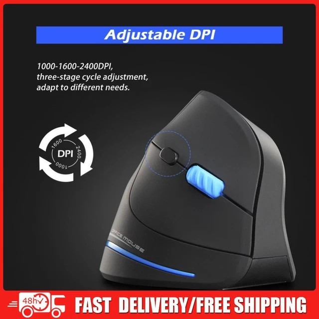 ZELOTES F-35A 2.4GHZ Wireless Vertical Mouse 2400DPI Adjustable Optical ...