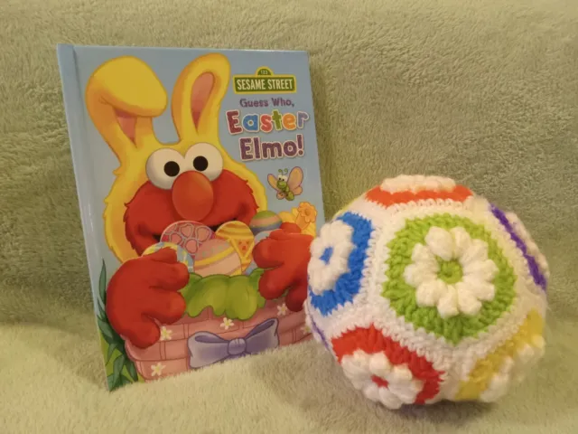 Bola de crochet decoración de bebé y libro de olmo de Pascua ~ regalo de Pascua para bebé