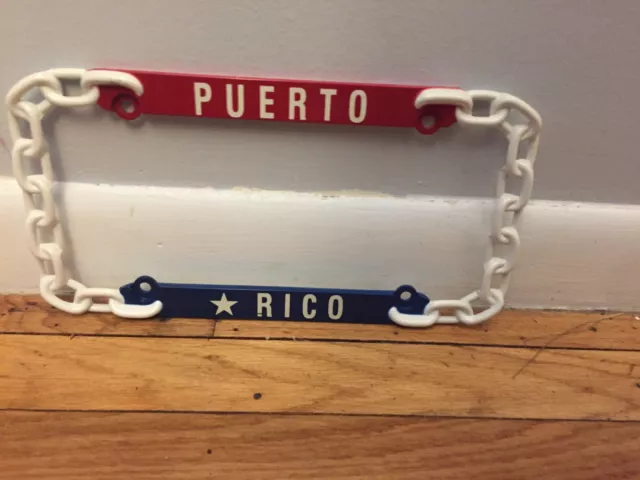 New Cruiser Heavy Duty Puerto Rico Metal Chain Link Car License Plate Frame