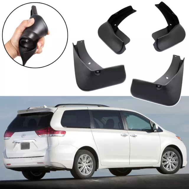 4x Car Mud Flaps Splash Guards Mudguard Fender for Toyota Sienna 2011-2017