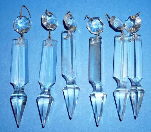 Eiszapfen Zapfen Kristall Glas für Kronleuchter Ersatzteile Baumbehang 6 x URALT