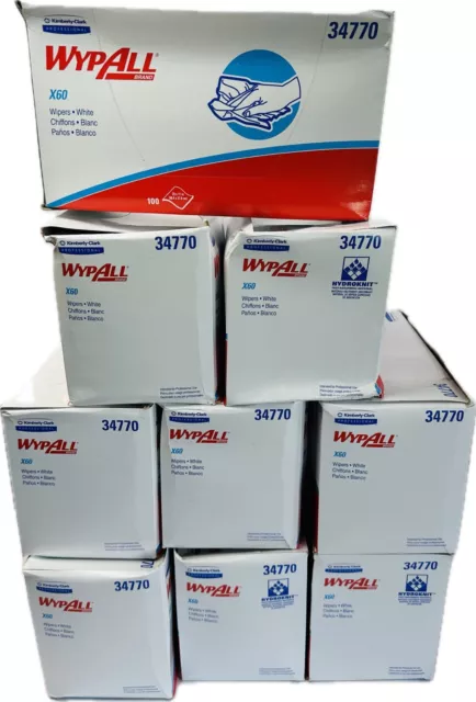 900 Wipers Kimberly-Clark 34770 X60 Multi-Task WypAll Cleaning Cloths 23” X 11”