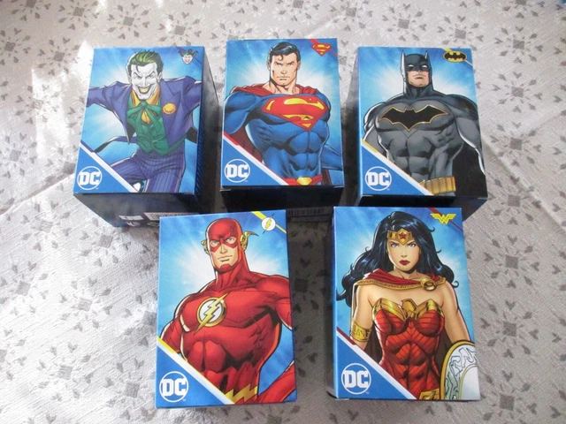 Lot 5 Figurines DC Comics Auchan Avec LED : Batman, Superman, Flash, Etc. Neuves