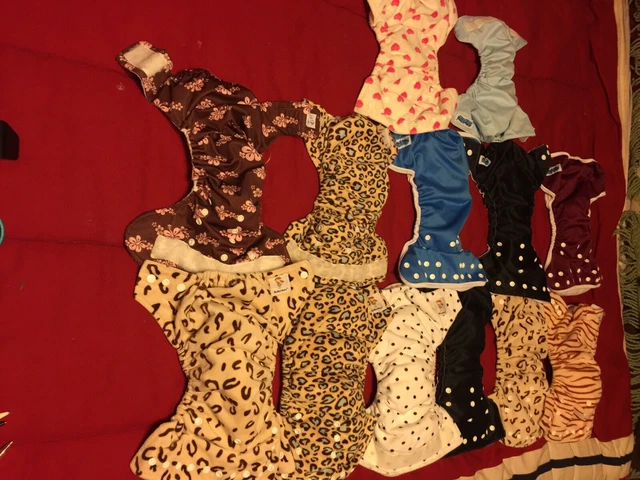 Reusable Cloth Diapers Lot Of 13 With Inserts - Bumgenius, Kawaii Adjustable